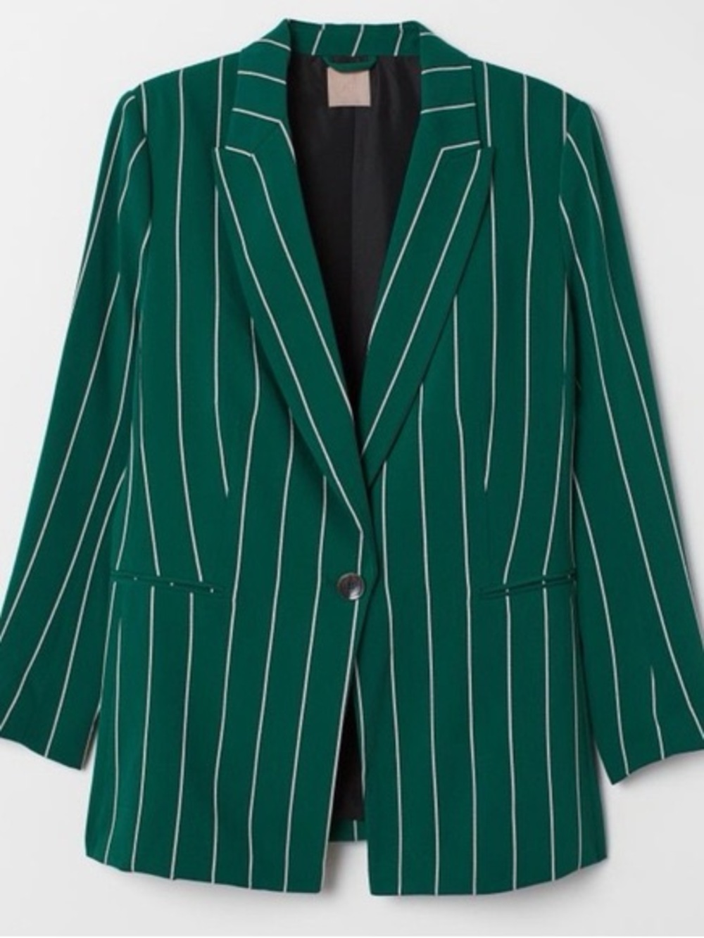 H&M Green Pinstripe Blazer